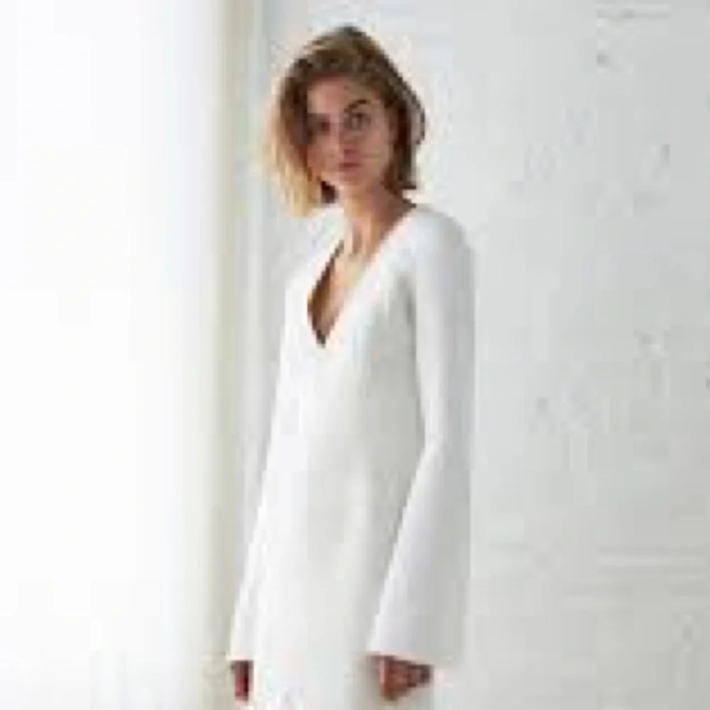 Ellery White Crepe Resort Midi Wide Bell Sleeve Dress NWT M/L $1495 Retail - Picture 5 of 15